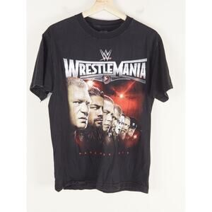 WWE WrestleMania 31 2015 Black Graphic Print T Shirt Mens Sz M